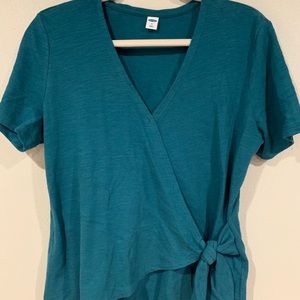 Old Navy Teal Wrap Top
